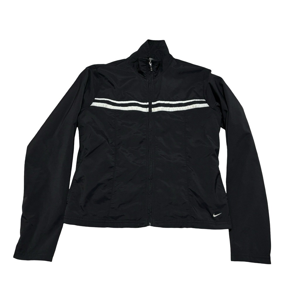 Vintage Nike Women's Zip Up Track Jacket Windbreaker Size Medium 19.5 x 22